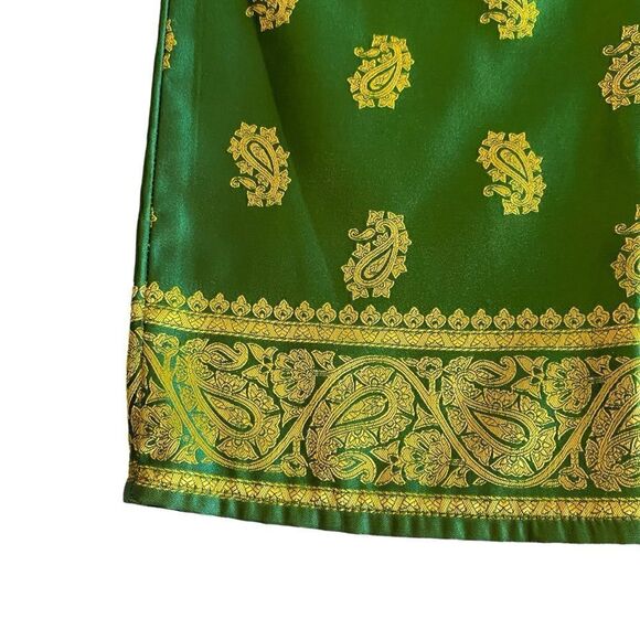 EUC Green and Gold Indian Print Pants - Picture 5 of 10